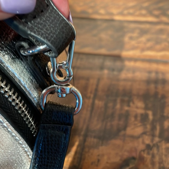 NWT Karl Lagerfeld Silver & Black Satchel/ Crossbody Bag MSRP $198 - Picture 4 of 7